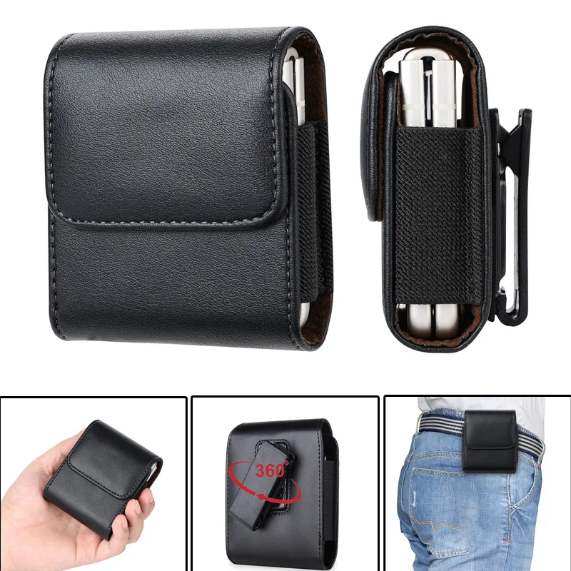 

Leather Case Flip Phone Pouch For Samsung Z Flip 6 5G 360° Belt Clip Magnetic Waist Bag Cover Funda For Galaxy Z Flip 6 5 4 3 5G