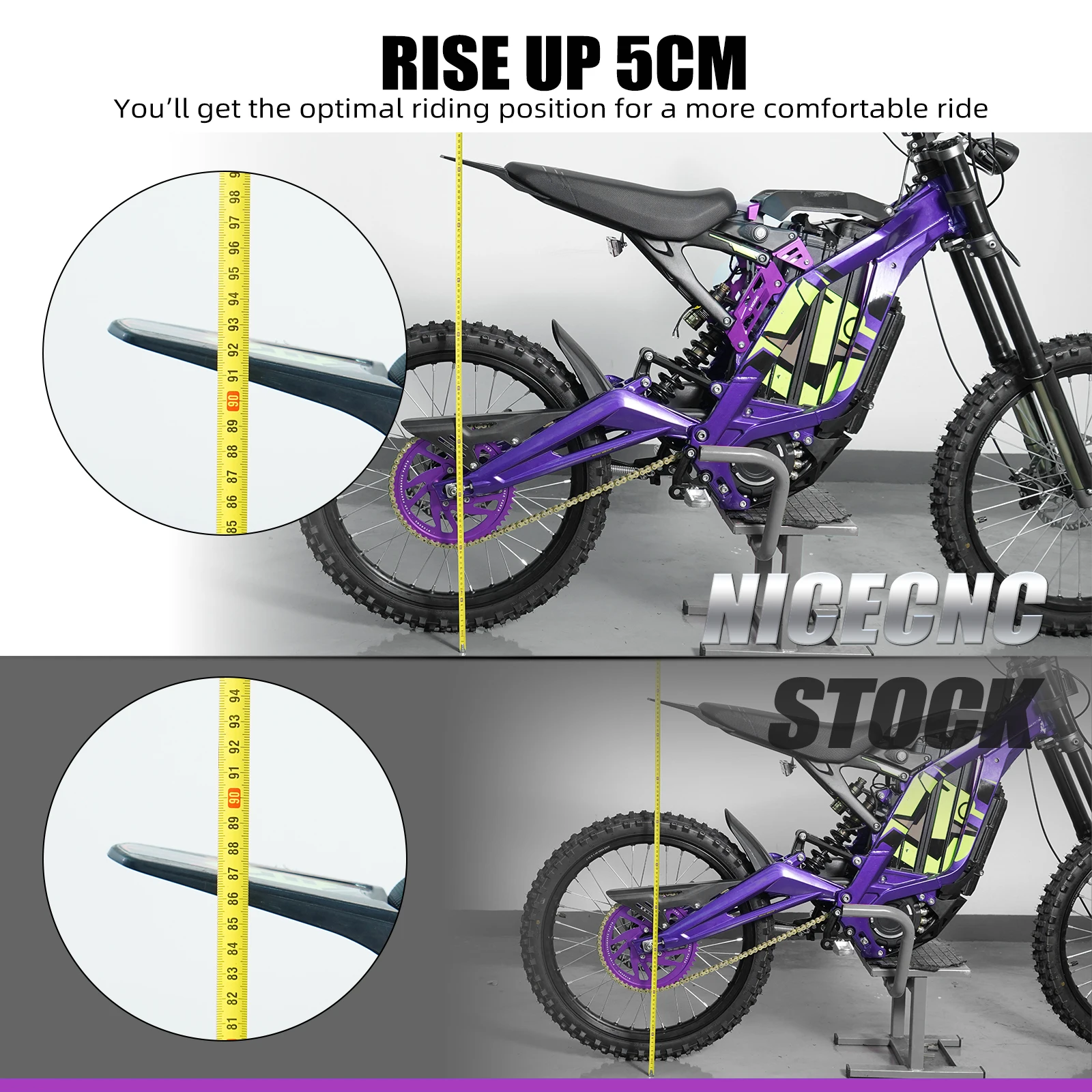 For Surron light bee X S L1E Electric Bike Sur ron Parts Segway X160 X260 Accessories 5cm Rise Seat Riser Seat Raise Bracket kit