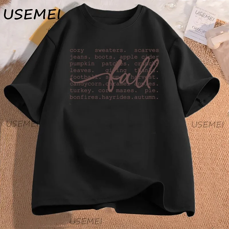 Fall Definition T-shirt Women Cozy Thanksgiving Faith T Shirt Casual Cotton Short Sleeve Round Neck Tshirt Women's Clothing Tees