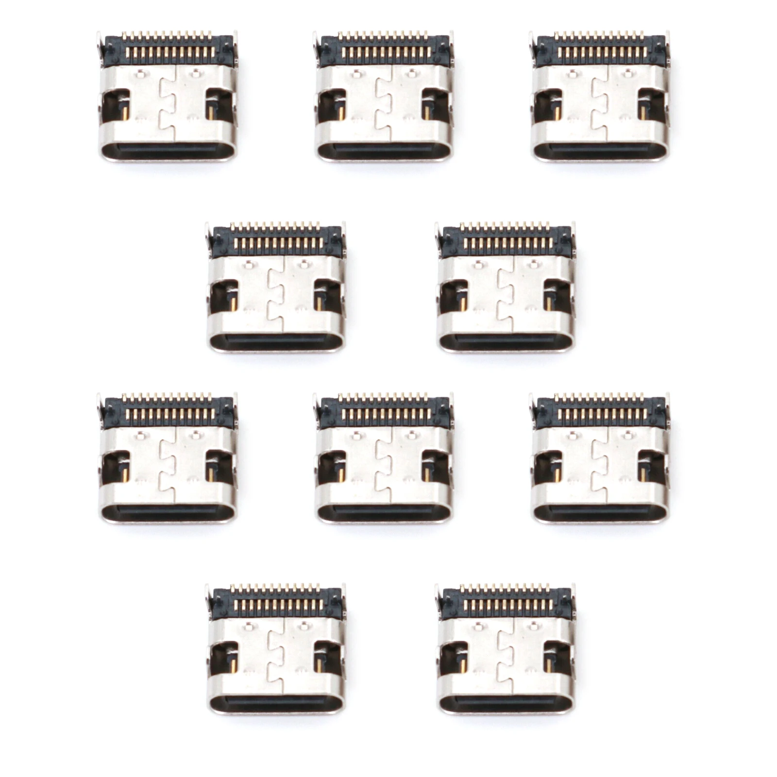 10Pcs USB Type C 24 Pin Connector Female Jack Charging Port SMD SMT PCB Solder DIY Repair USB-C Type-C Socket Connectors