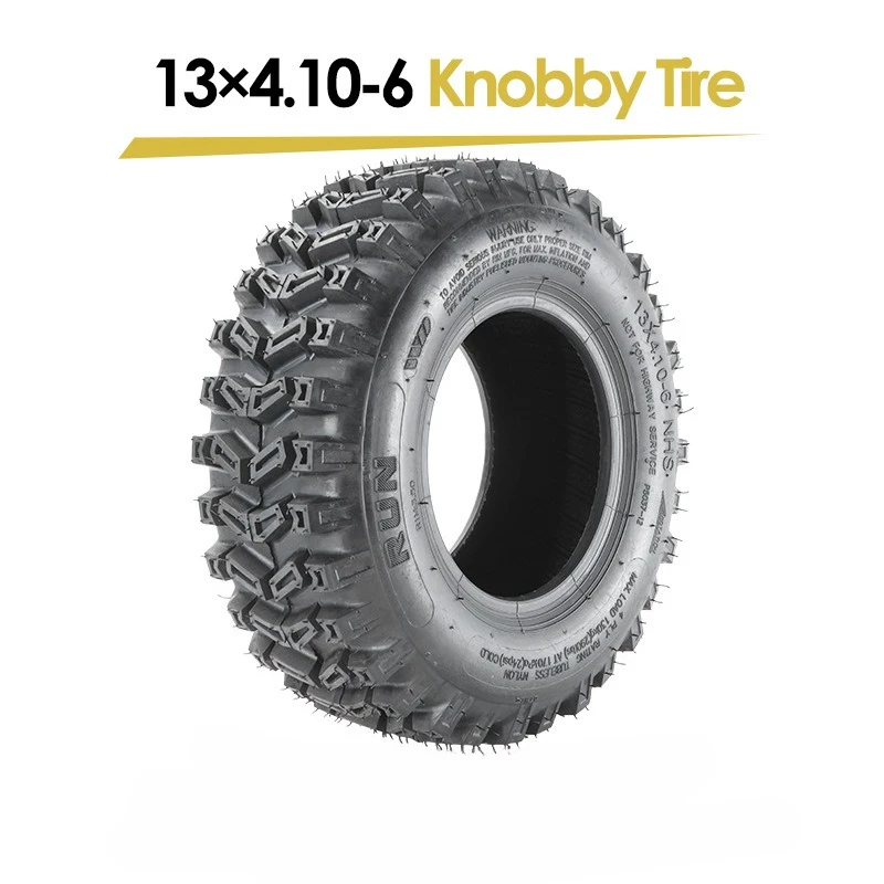 13x4.10-6 Tubeless Tire 13 Inch Vacuum Tire for Snow Blower Dune Buggy Lawn Mower Snow Sweeper Off-Road tyre ATV Accessories
