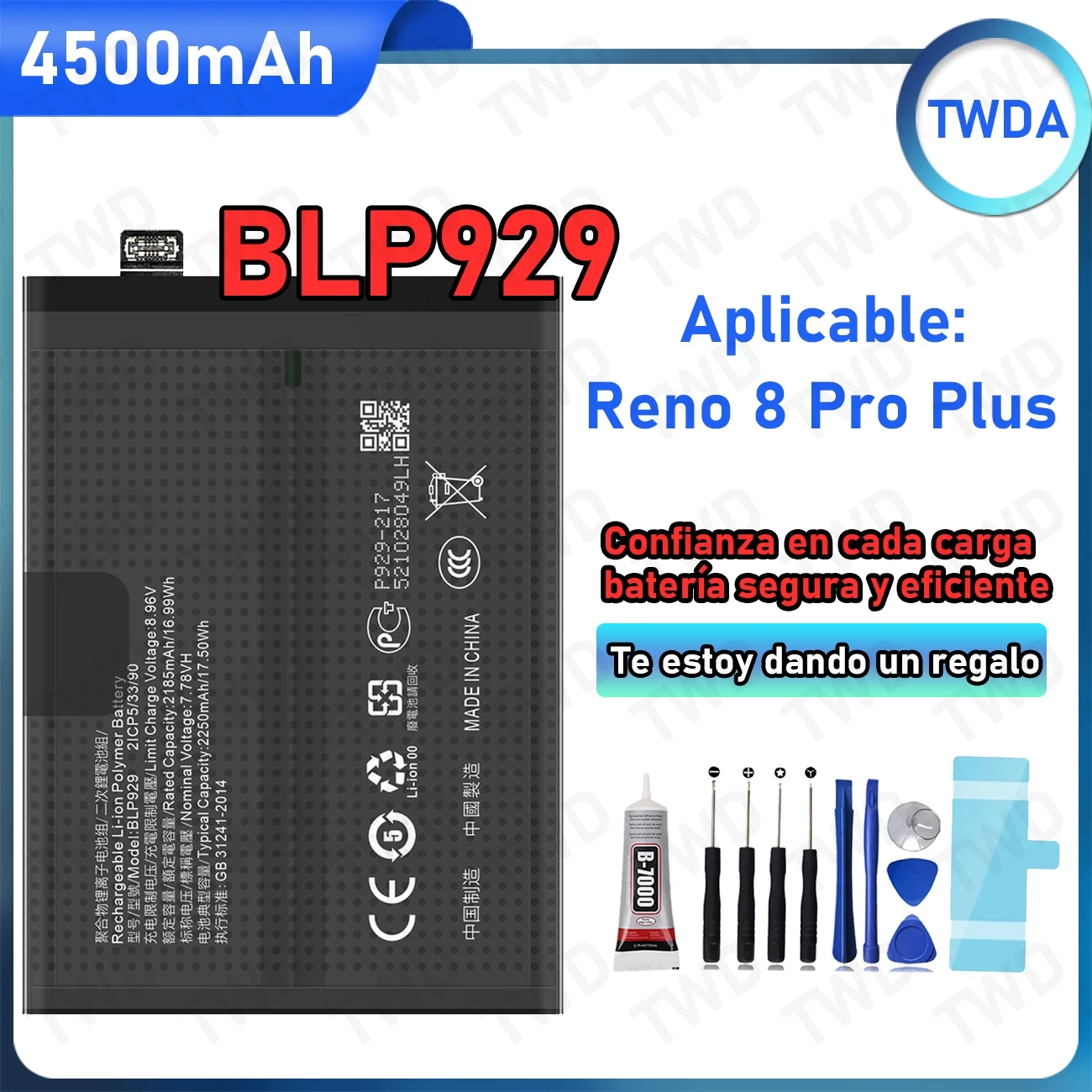 BLP929 Large capacity 4500mAh Battery For OPPO Reno 8 Pro Plus Batteries New High Quanlity+Free Tools
