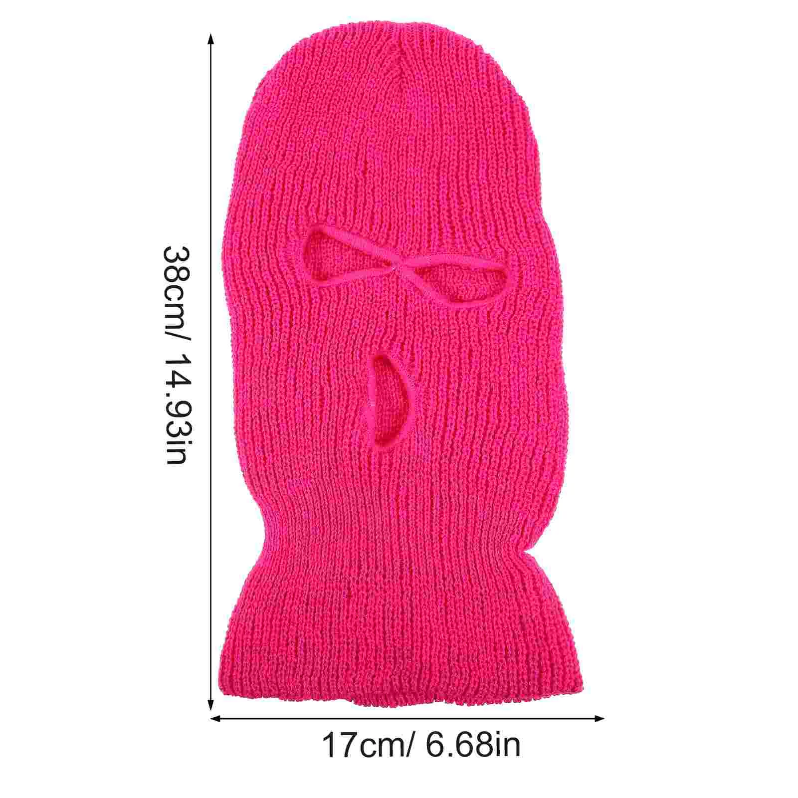 Three Hole Wool Hat Face Masks Knitted Ski Warm Full Cover Windproof 3-hole for Outdoor Sports Yarn Miss Beanie