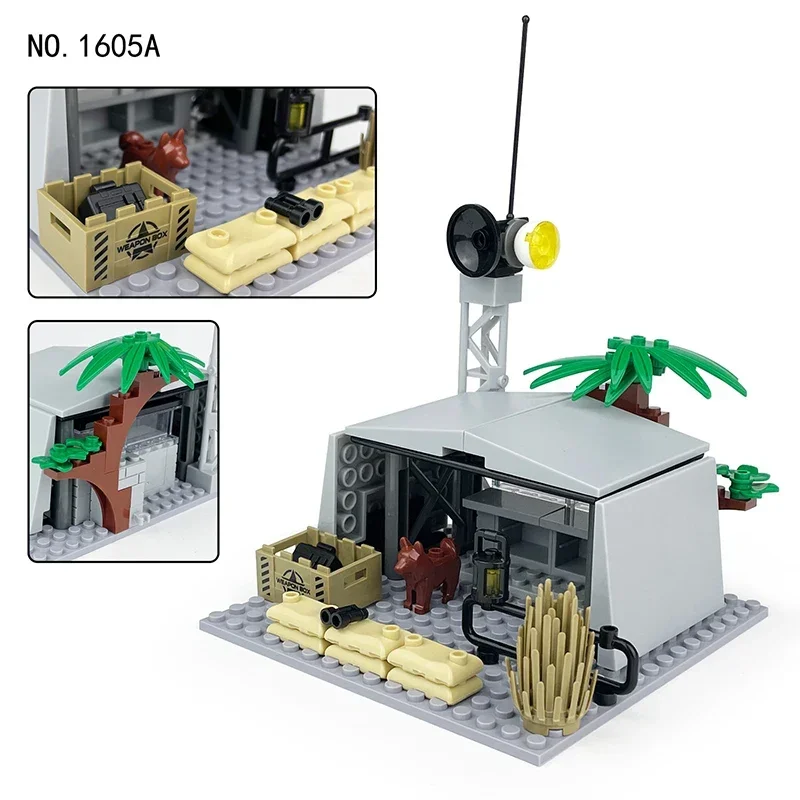 Military Moc Series Small Radar Station Command Post Building Blocks Bricks Toys Gifts with high quality