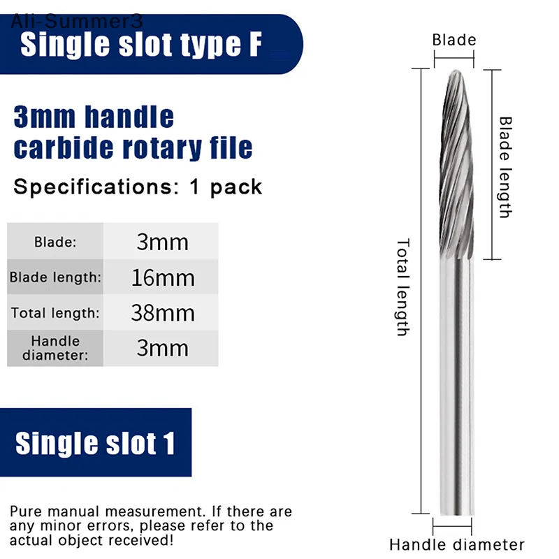 (YY) 1 pièce fichier rotatif en carbure de tungstène foret rotatif en alliage dur tige de 3mm coupe-gravure tête de meulage pour le métal et le plastique