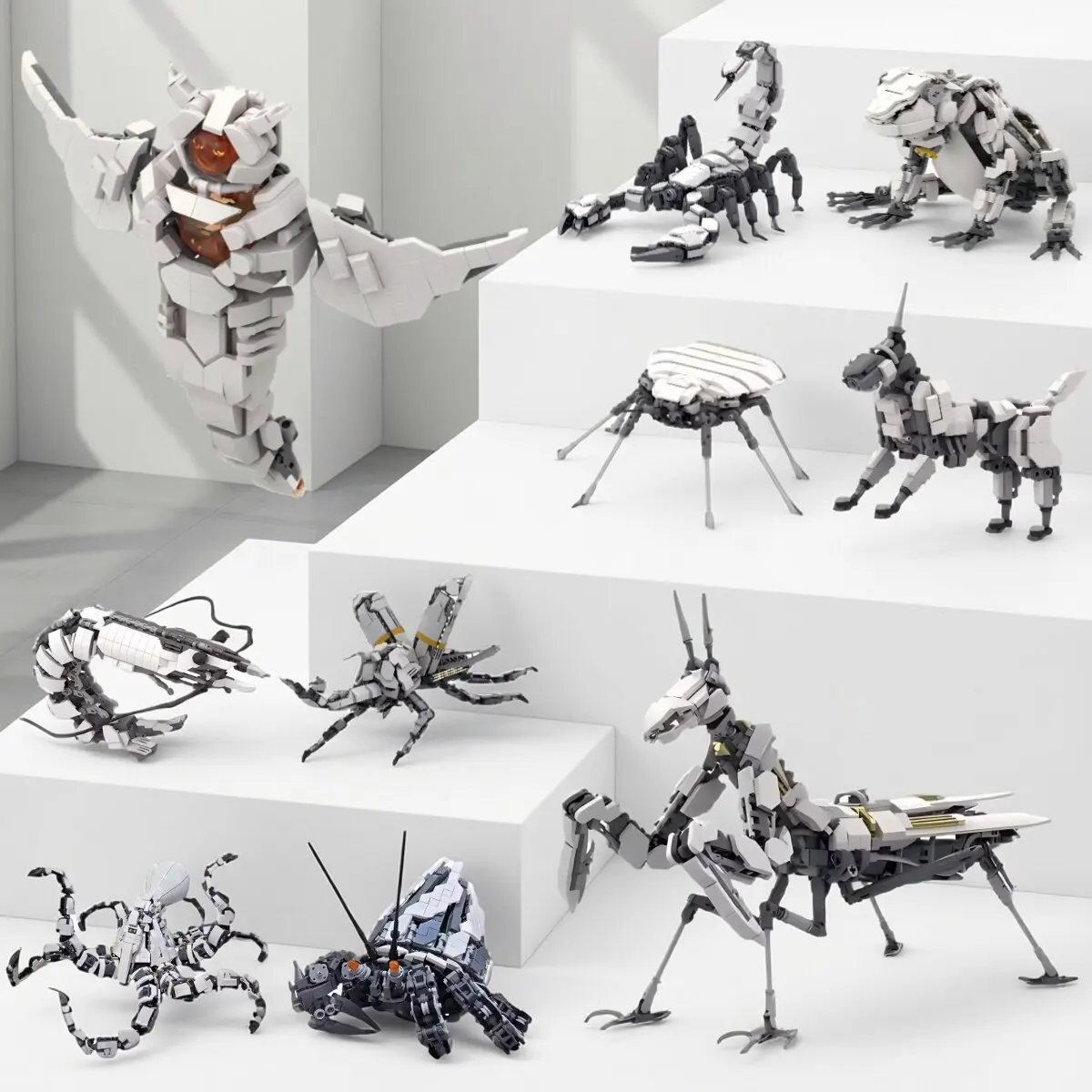 

Креативные механические модели животных MOC: Скорпион, Собака, Лягушка, Креветка, Краб-отшельник. Конструктор-меха для самостоятельной сборки. Игрушки для детей. Подарок.