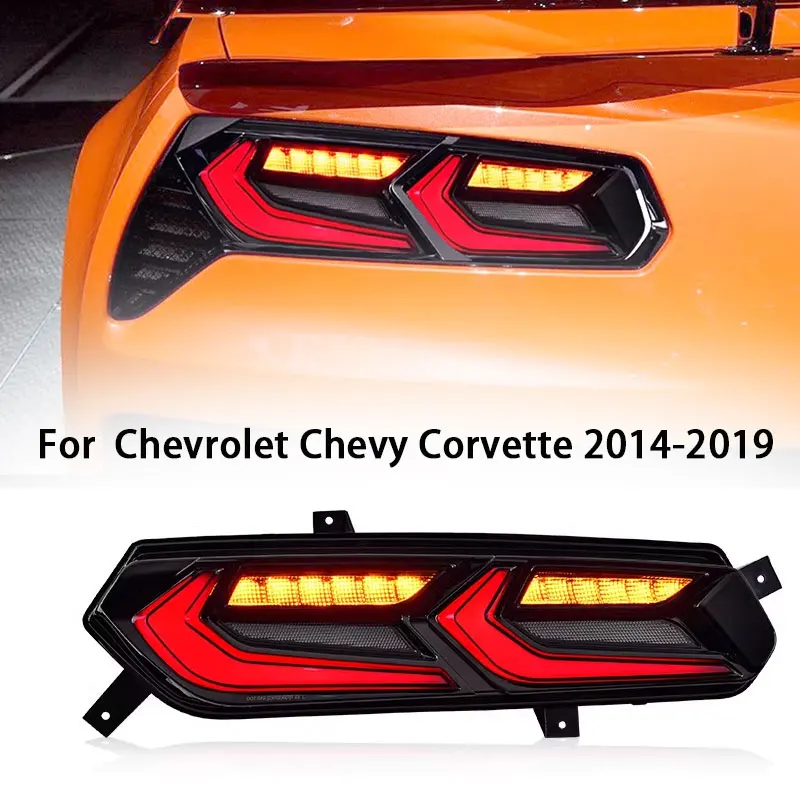 

Автомобильное освещение для Chevrolet Corvette c6 светодиодный Tail 2014-2019 ZR1, задний противотуманный сигнал поворота, автомобильные аксессуары