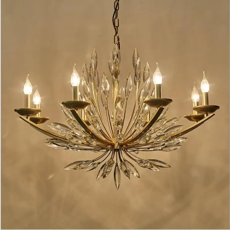 American crystal chandelier living room bedroom designer model room dining room art lily bud pattern chandelier LED
