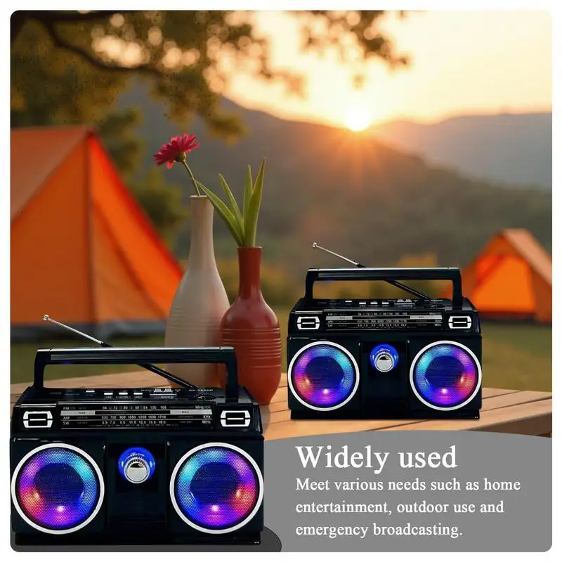

AM FM Radio Wireless Speaker Solar/USB Rechargeable Broadcasting Device With Handle AM/FM Radio For Backpacking Travel Hiking