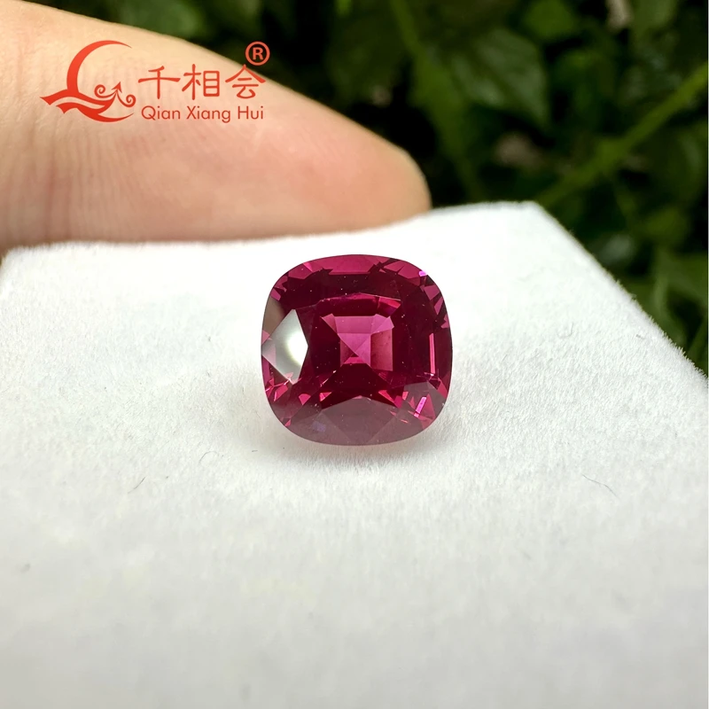 AGL Certified cushion  shape Cut Lab Grown Red color Spinel Faceted  Loose Gemstone for Custom Jewelry