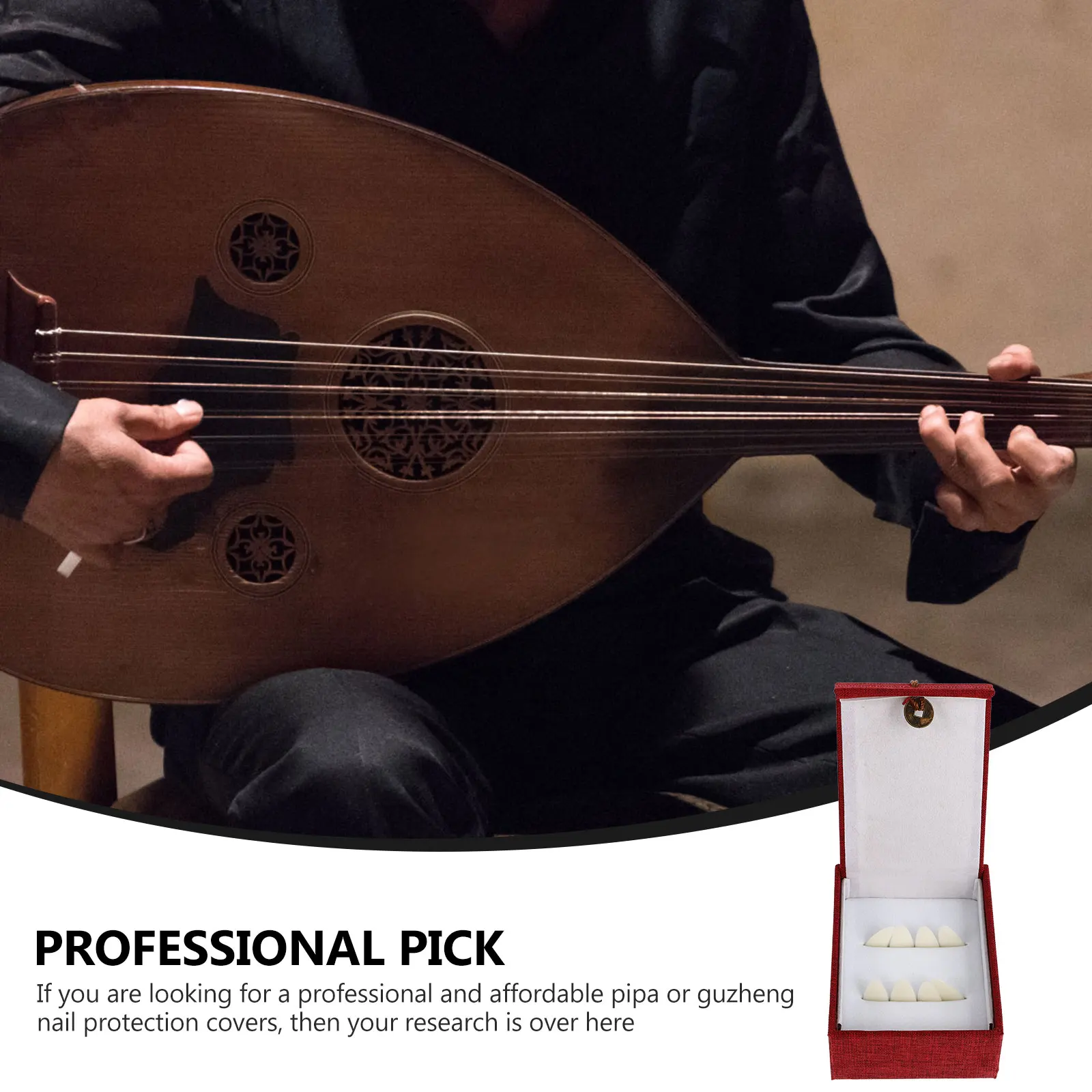 

1 Set Portable Guzheng Accessories Nylon Finger Protectors with Delicate Pattern for Beginners