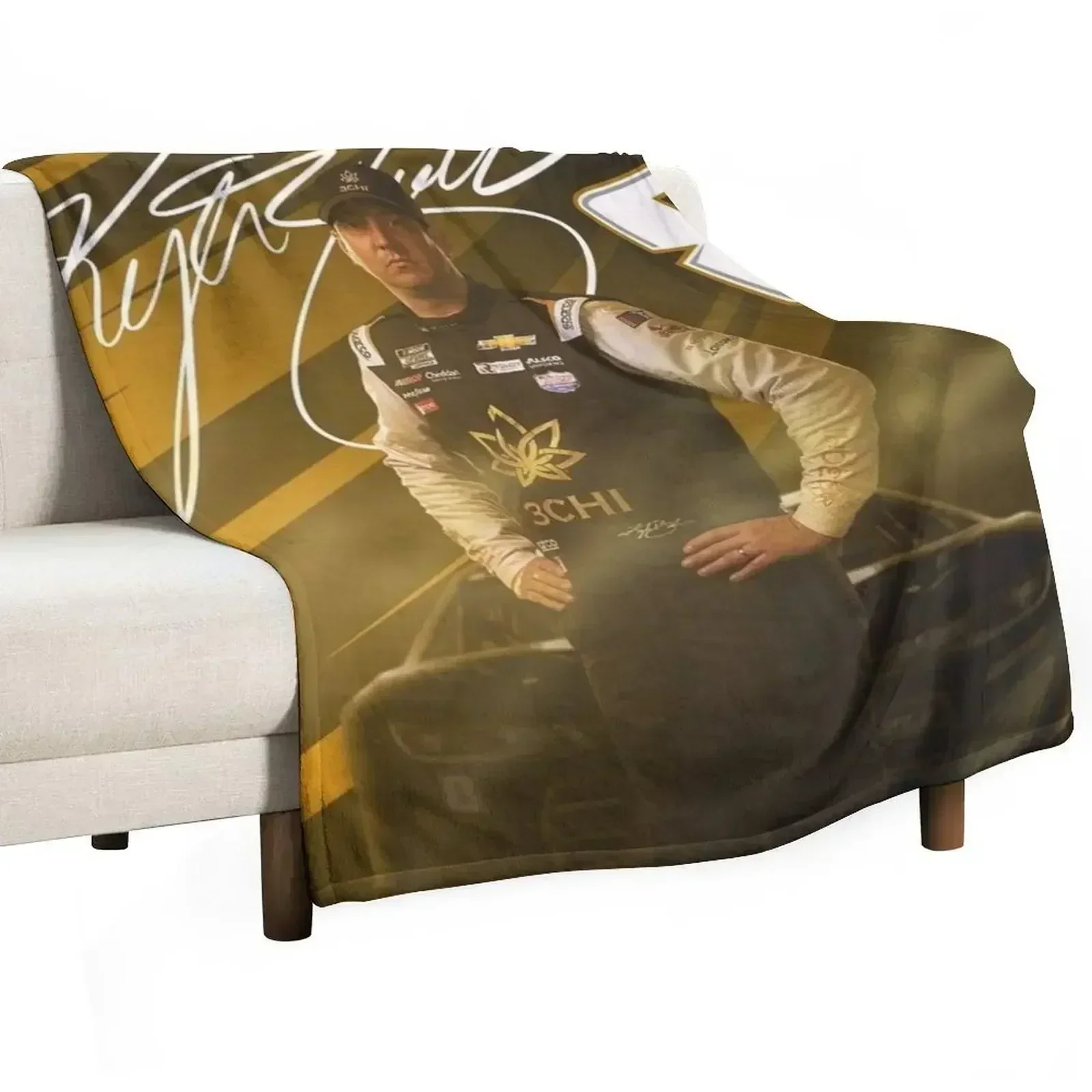 kyle busch Throw Blanket Single Soft Big Cute Plaid Decorative Beds Summer Soft Beds Blankets