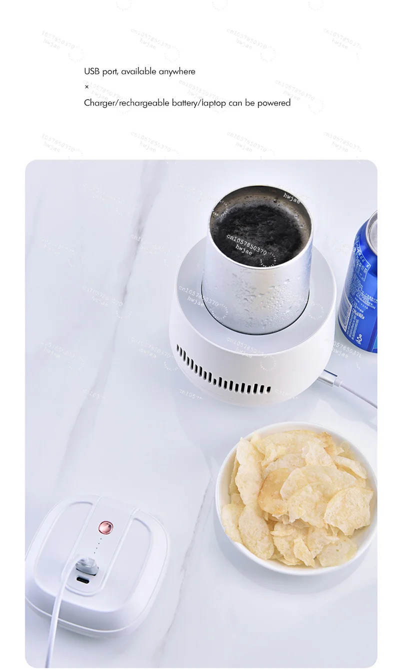Cup Cooler Coffee Warmer Desktop 2 In 1, USB Portable Mini Refrigerator Coffee Tea Drinks Mug Warmer Cooler with Aluminum Mug