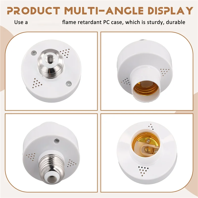 

【NEW】2X E27 Socket Smart Voice Light Bulbs Adapter E27 Led Lamp Holder Base No Networking Required Intelligent Voice