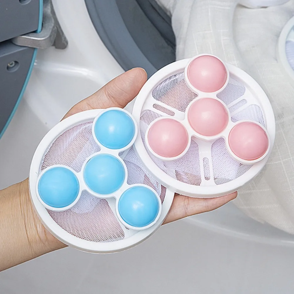 3Pcs Reusable Colorful Laundry Ball Universal Floating Hair Remover Bagged Washing Machine Accessory Anti-tangle
