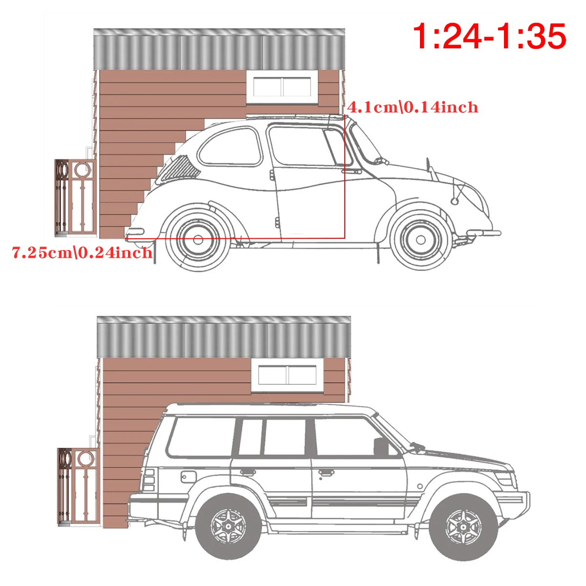 Architekturmodellbausatz Sandtisch Wohnmobil Pickup Auto LKW Holzhaus Bungalow Diorama Modellbausatz 1/24 1/35 – Detail 2