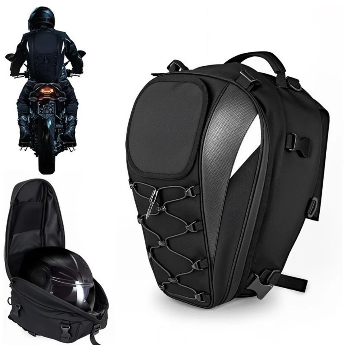 Motorcycle Helmet Bag Large Capacity Backpack Riding Rear Seat Travel Bag Gear Tail Luggage Outdoor Backpack Travel Backpack