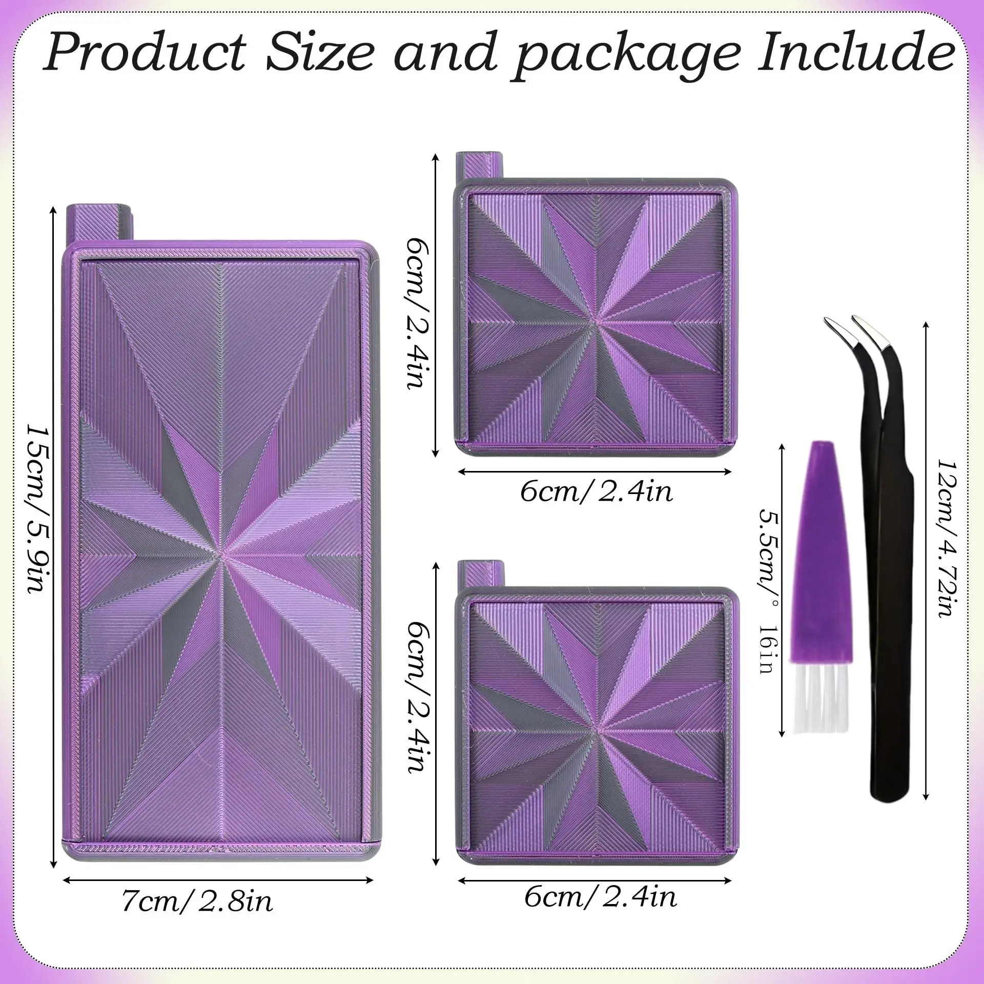 DIY Diamond Painting Storage Tray Tool Accessories, Stackable Diamond Painting Tray, Three-In-One Diamond Setting Tray, with Tweezers and Cleaning Brush, Paintbrush, Diamond Painting Beads and Rhinestone Sorting Tray
