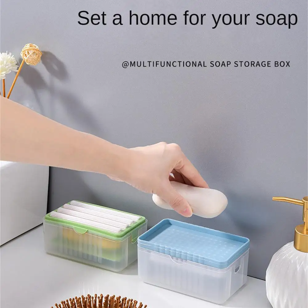 Laundry Brush Hygienic Usage Soap Foaming Box Sanitary Multifunctional Bathroom Soap Box Soap Box Cleaning Tools Built-in Roller