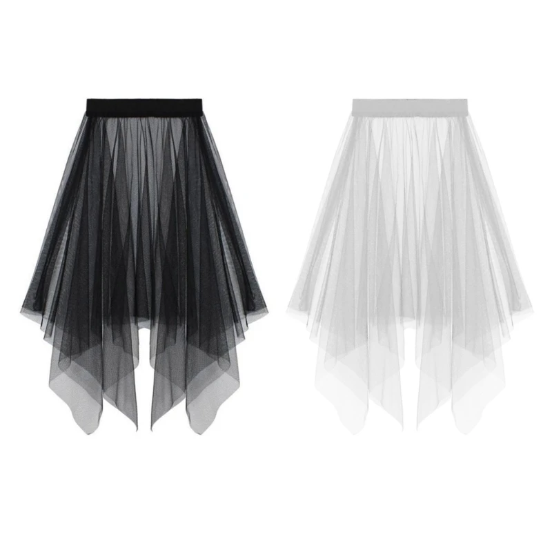 

High Waist A Line Flowy Maxi Skirt See Through Long Tulle Skirt Cover Up N7YF