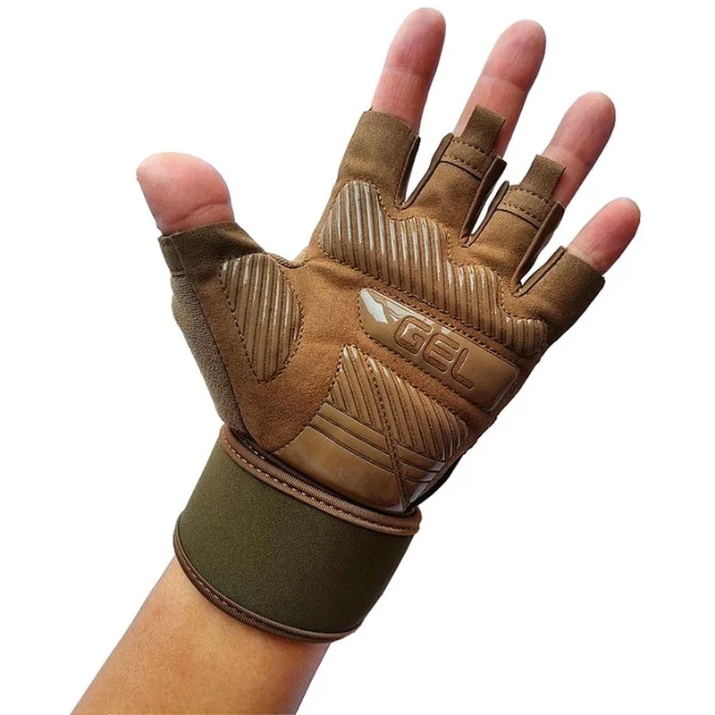 Anti-Slip Fitness Gloves Half Finger Bodybuilding Gym Gloves Weightlifting Dumbbell Training Crossfit Workout Exercise For Man