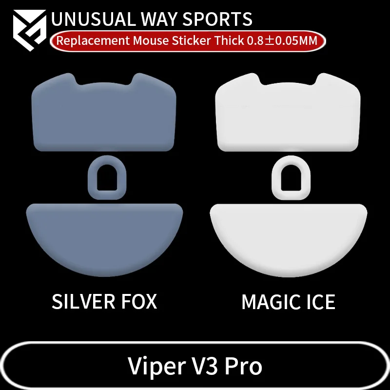 UnusualWaySports Mouse Skates Feet Viper V3 Pro Cambered Surface PTFE Anti Collapse Magic Ice Pink Black Silver Fox