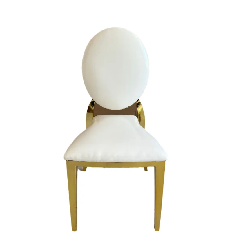 Gold Light Luxury Manufacturers Wholesale Stainless Steel Wedding Hotel Banquet Restaurant Simple Round Backrest Sun Chair Stool