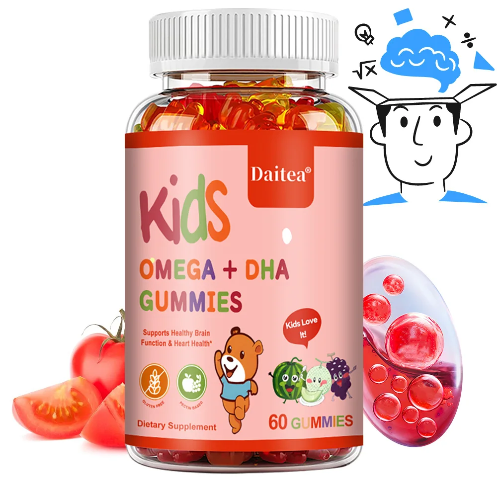 

Жевательные конфеты Omega + DHA для детей, поддержка развития мозга у детей, улучшение концентрации внимания, памяти, способностей к обучению, здоровья глаз, сердца и суставов