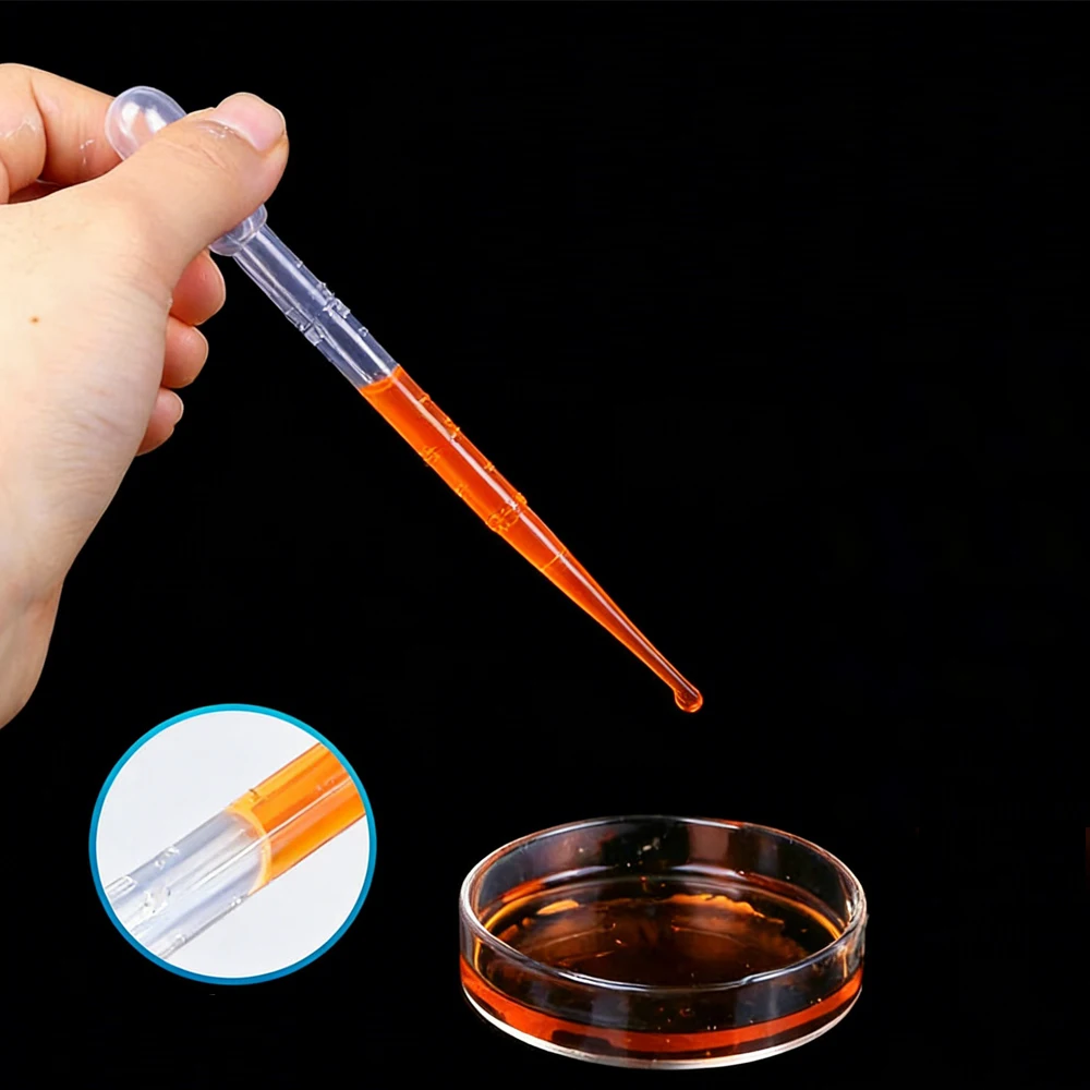 10Pcs 0.2/0.5/1/2/3/5/10ml Mini Laboratory Pipette Disposable Graduated Containers Liquid Dropper Straw Cosmetic Sampling Tools