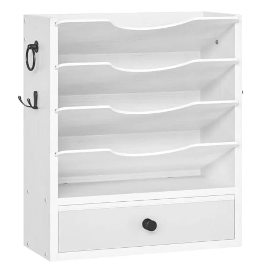 

Wall File Organizer Mail Organizer Wall Mounted Wooden Literature Organizer Construction Paper Organizer with Drawer Storage an
