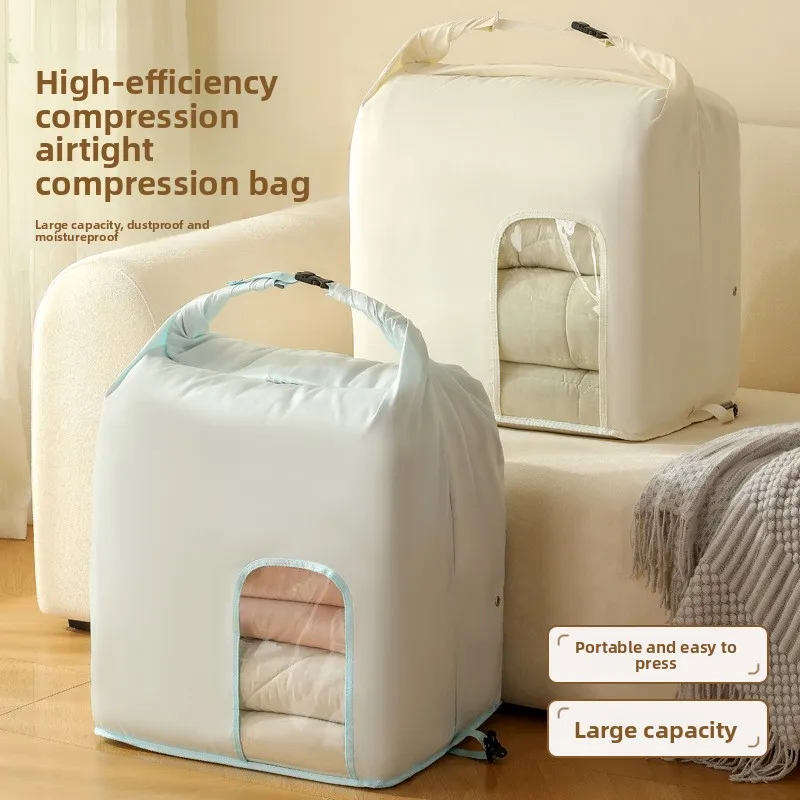 Vacuum Compression Storage Bag for Quilt Blanket Large Capacity Moisture Proof Space Saving Organizer