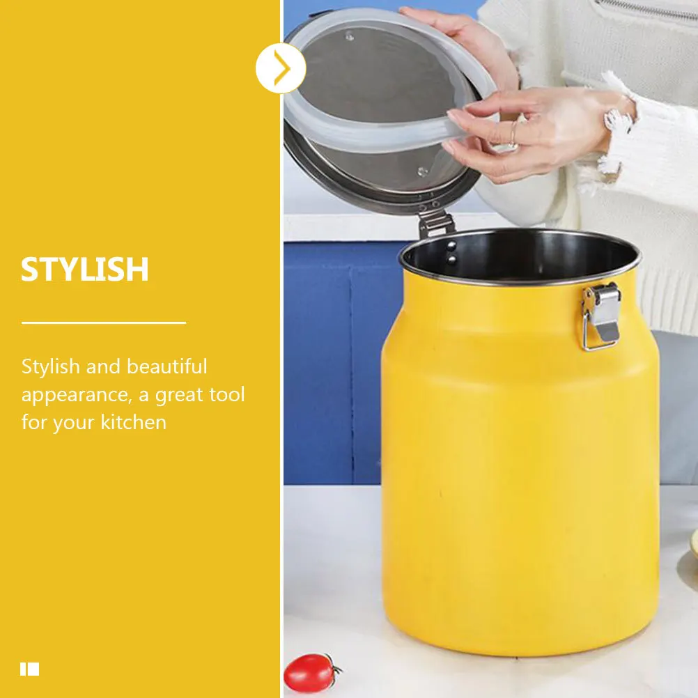 

Stainless Steel Rice Bucket Sealed Kitchen Storage Container For Home Use Multi-Functional Cereals Holder Household Grain