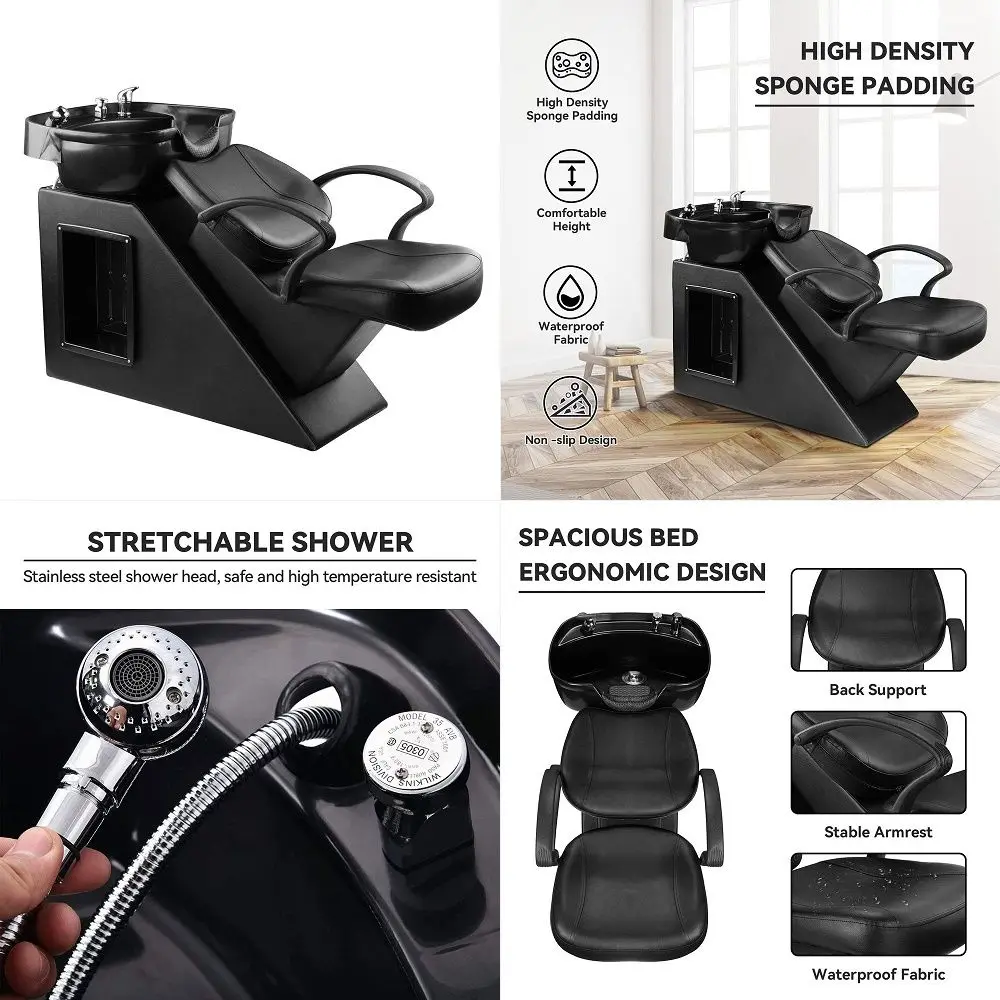 

Classic Recline Hydraulic Barber Chair Salon Spa Chair Hair Styling Beauty Equipment 3021 Black