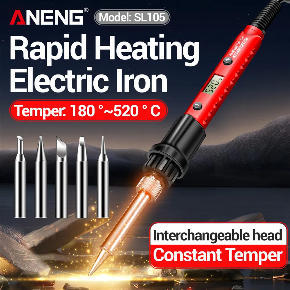 ANENG SL105 elektrisches Lötein 60W Display verstellbar 180 ° C ~ 520 ° C Temperatur professionelle tragbare Schnellheizung Schweißen Reparatur 220V Kit – Detail 1