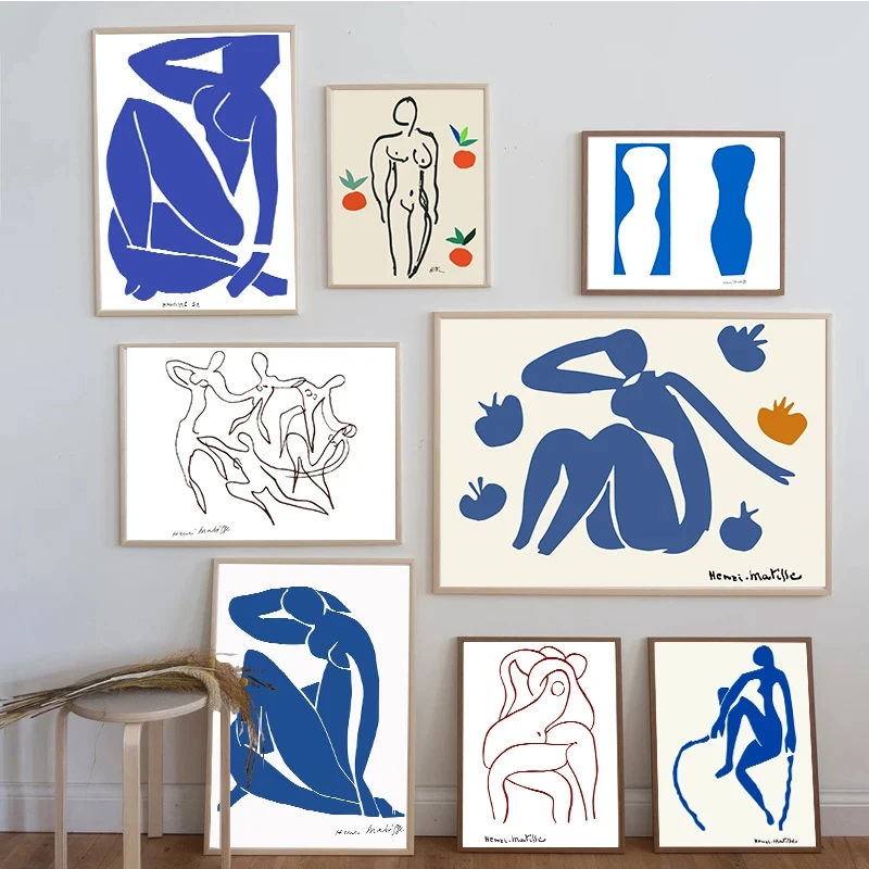 Abstract Minimalism Style French Henri Matisse Nude Line Art Poster Canvas Painting Wall Prints Picture Living Room Home Decor