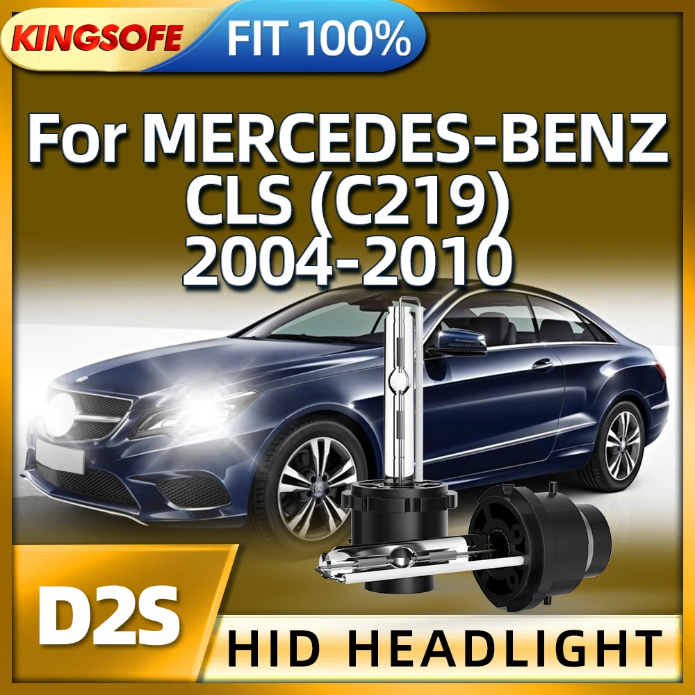 

KINGSOFE 2pcs D2S 6000K HID Bulbs Xenon Headlight For MERCEDES-BENZ CLS C219 2004 2005 2006 2007 2008 2009 2010