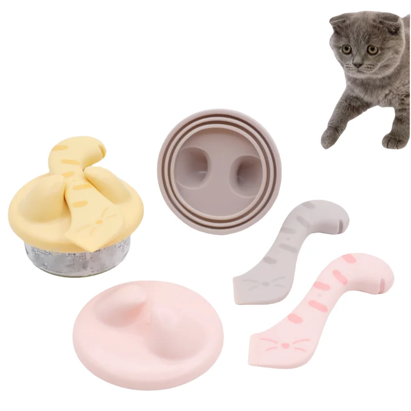 

Silicone Can Lid Pet Can Opener Food Can Lid for Storing Fresh Food for Dogs and Cats Reusable Feeder Pet Spoon Pets Supplies