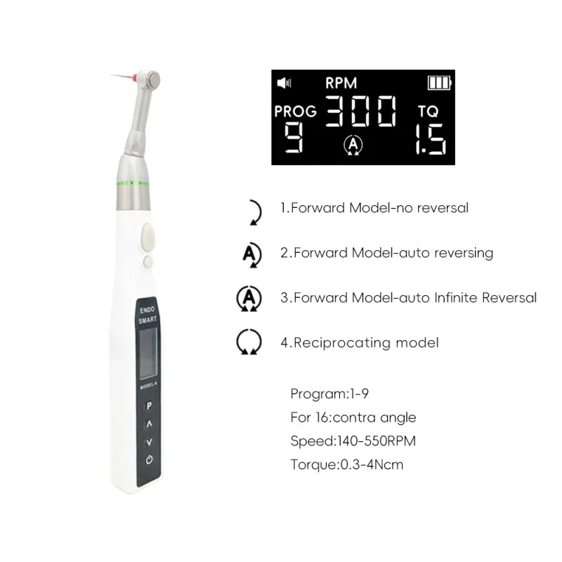 den tal Wireless Endo With 16:1 Contra Angle Handpiece Root Canal Equipment Wireless Endodontic Motor