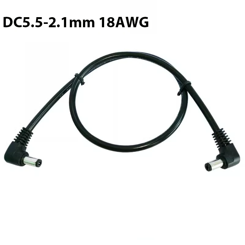 

DC Power Plug L-shaped 5.5X2.1mm / 5.5*2.1 male 90 Right Angle Jack with Cord Connector Cable 30cm