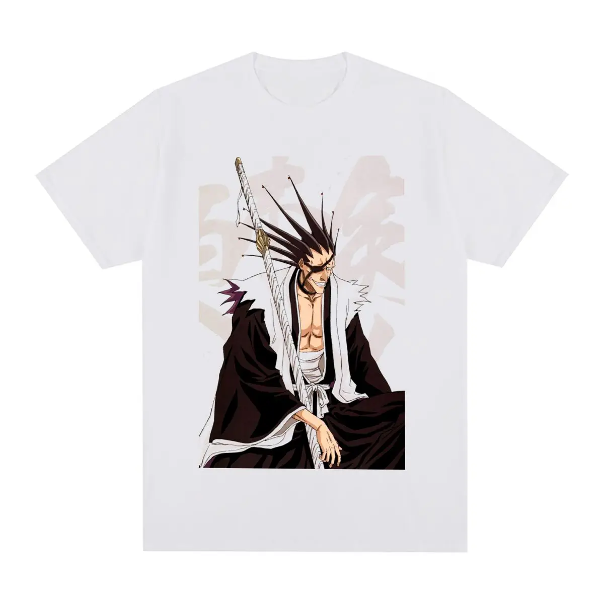 BLEACH Zaraki Kenpachi Vintage T-shirt Anime Graphic Punk Harajuku Clothing Cotton Men T shirt New Tee Tshirt Womens Tops