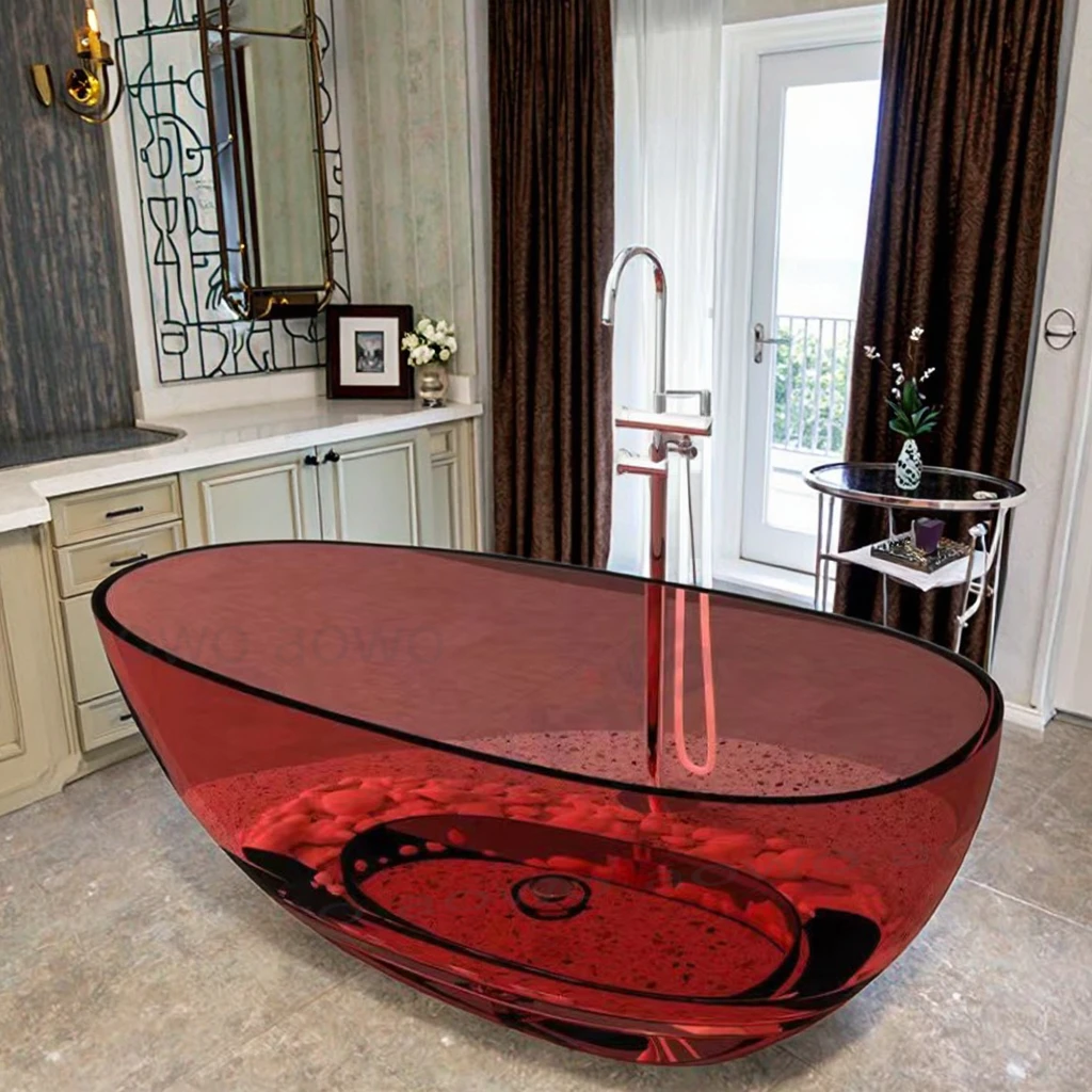 

Japan Transparent Resin Bathtub Artificial Stone Freestanding Spa Indoor Jacuzzier Stone Banera De Spa Bath Tub Whirlpool Pool