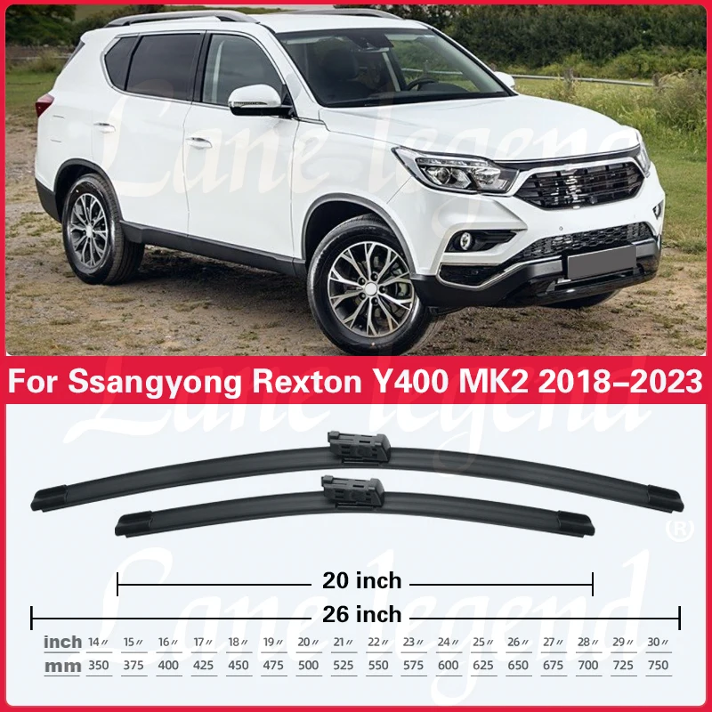 For Ssangyong Rexton Y400 MK2 2018 2019 2020 2021 2022 2023 Front Windshield Wiper Blades Brushes Cutter Car Accessories 26\