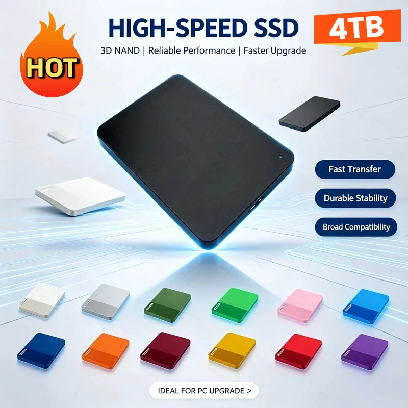 2026 NEW 1TB 2TB 4TB Shockproof Portable External Hard Drive USB3.2 Type-C SSD Plug Play Hard Disk For Laptop Mac