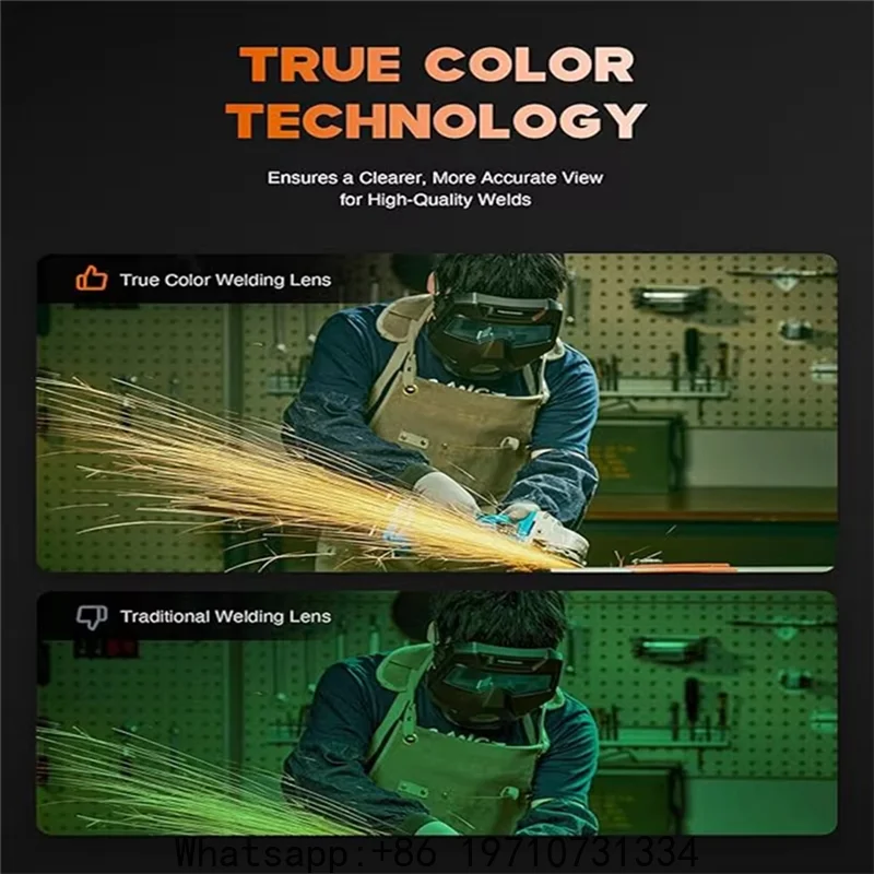 Fresh New True Color Auto-Dimming Welding Head Goggles,4/5-9/9-13, Suitable For TIG MIG ARC Plasma Cutting Grinding
