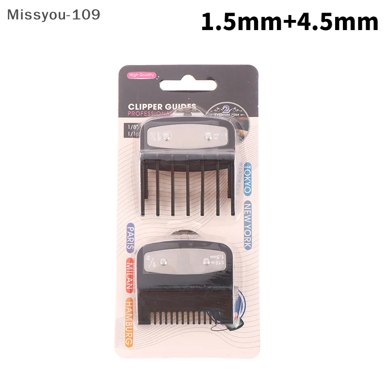 

2Pcs Hair Clipper Guide Comb Cutting Limit Combs Standard Guards Attach Parts Electric Clippers Accessories 1.5mm + 4.5mm