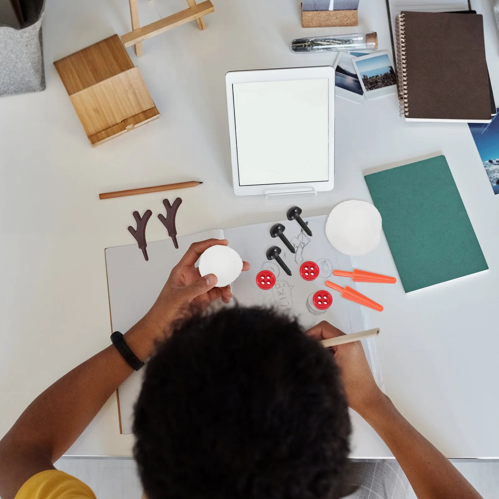 3Sets DIY Material Set Christmas Snowman Kit Lovely Realistic Decor Eco Friendly Kids Gift Snowman Accessories