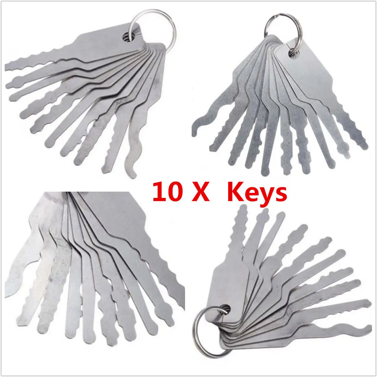 10Pcs/set Car Unlock Door Open Keys Automotive Precision Hook Hand Duty Tools Jiggler Keys Auto Repair Accessories