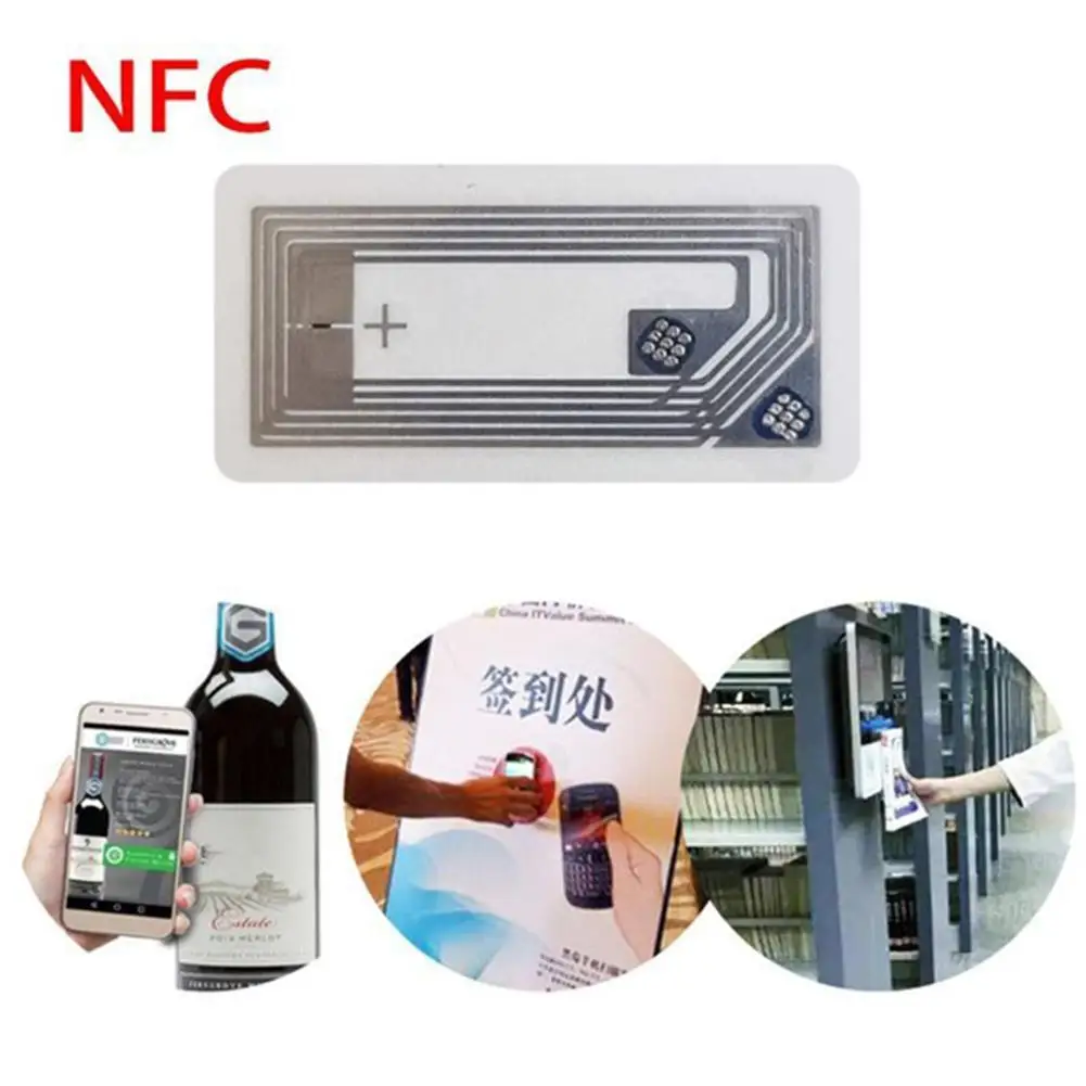 10 ชิ้นชิป NFC Ntag213 สติกเกอร์ 11x21 มิลลิเมตร 13.56 เมกะเฮิรตซ์เปียกอินเลย์ป้ายป้องกันการปลอมแปลงแท็กอิเล็กทรอนิกส์ทนทานกาว