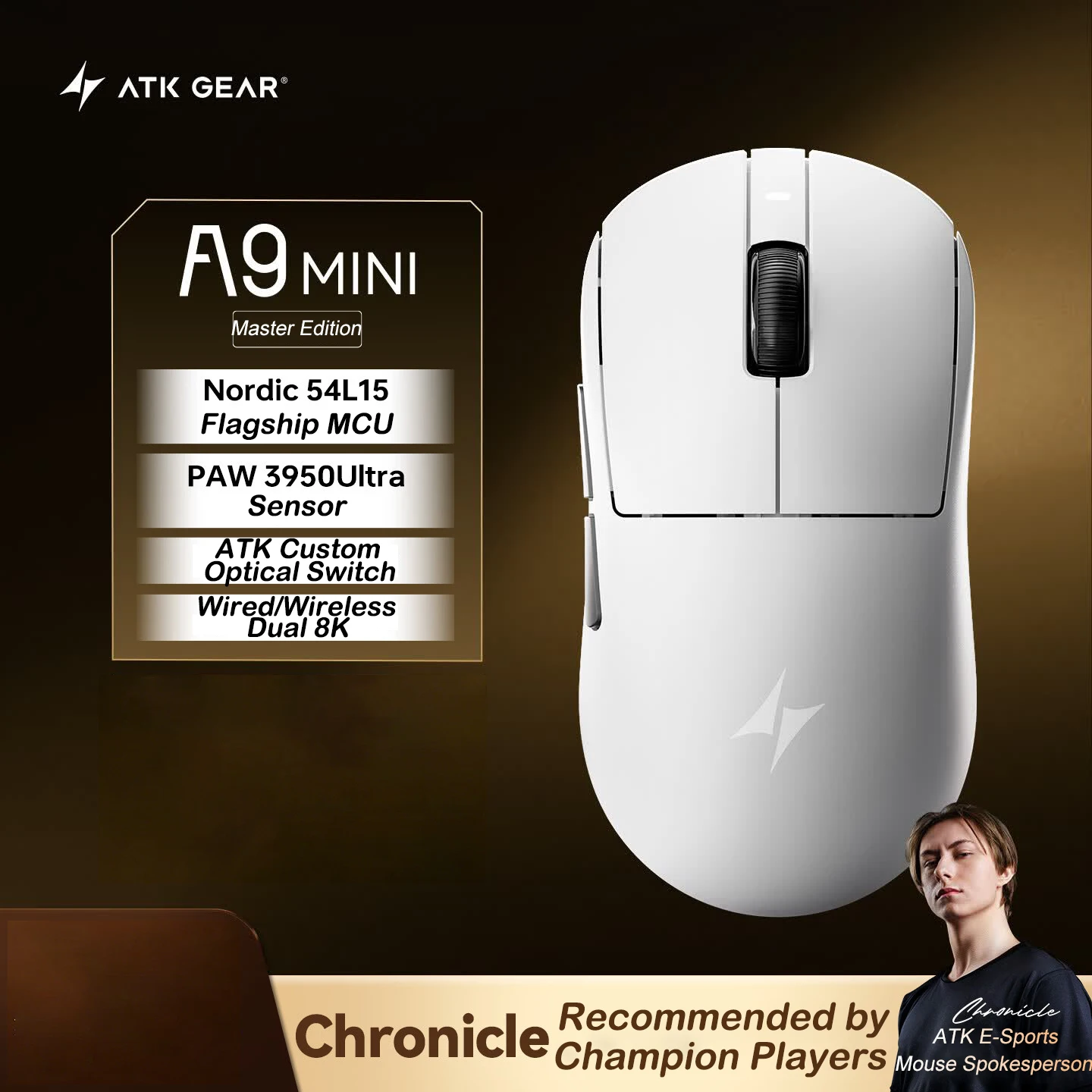 ATK Dragonfly A9 MINI Master Plus Ergonomic Gaming Wireless Mouse