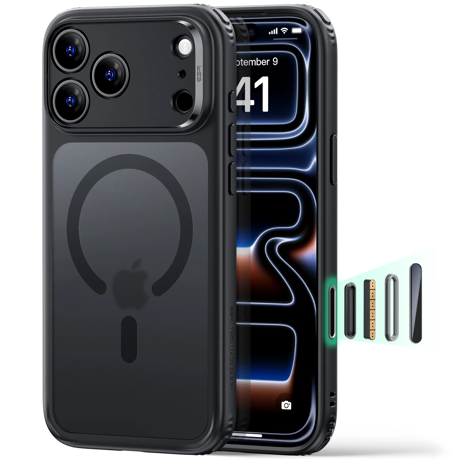 ESR – magnetyczne etui na telefon do iPhone 18 Pro Max/18 Pro (2026), zapewniające ochronę na poziomie wojskowym, oraz tylna obudowa do iPhone 17/16/serii Air. — zdjęcie produktu 7